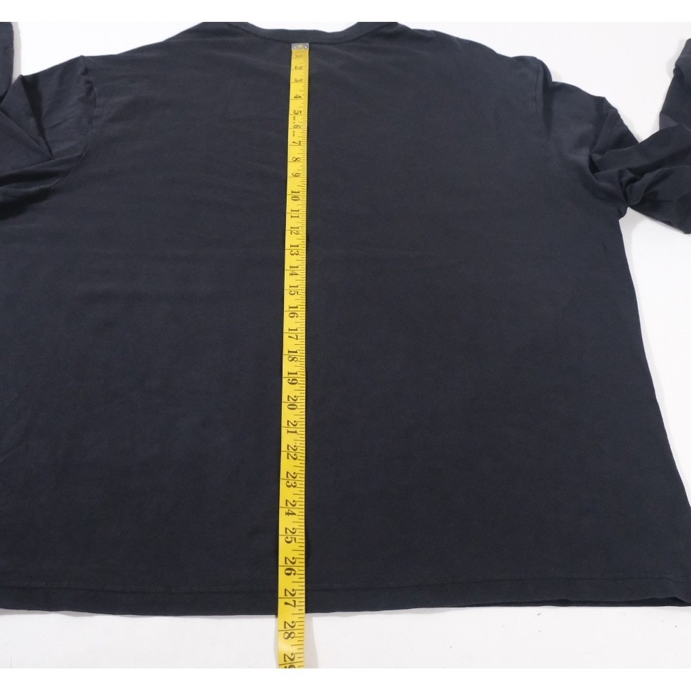 Cremieux Shirt Mens XL Black Long Sleeve Crewneck Cotton Blend Logo Casual Top - Picture 4 of 6